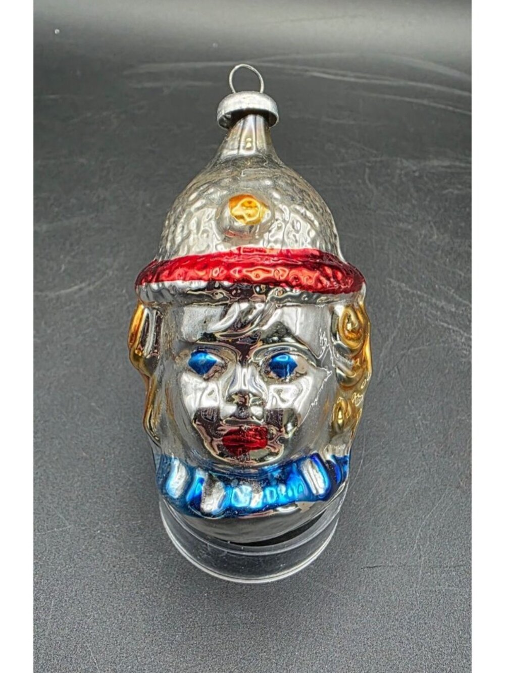 Vintage Mercury Glass Figural Christmas Ornament Child Clown or Elf West Germany